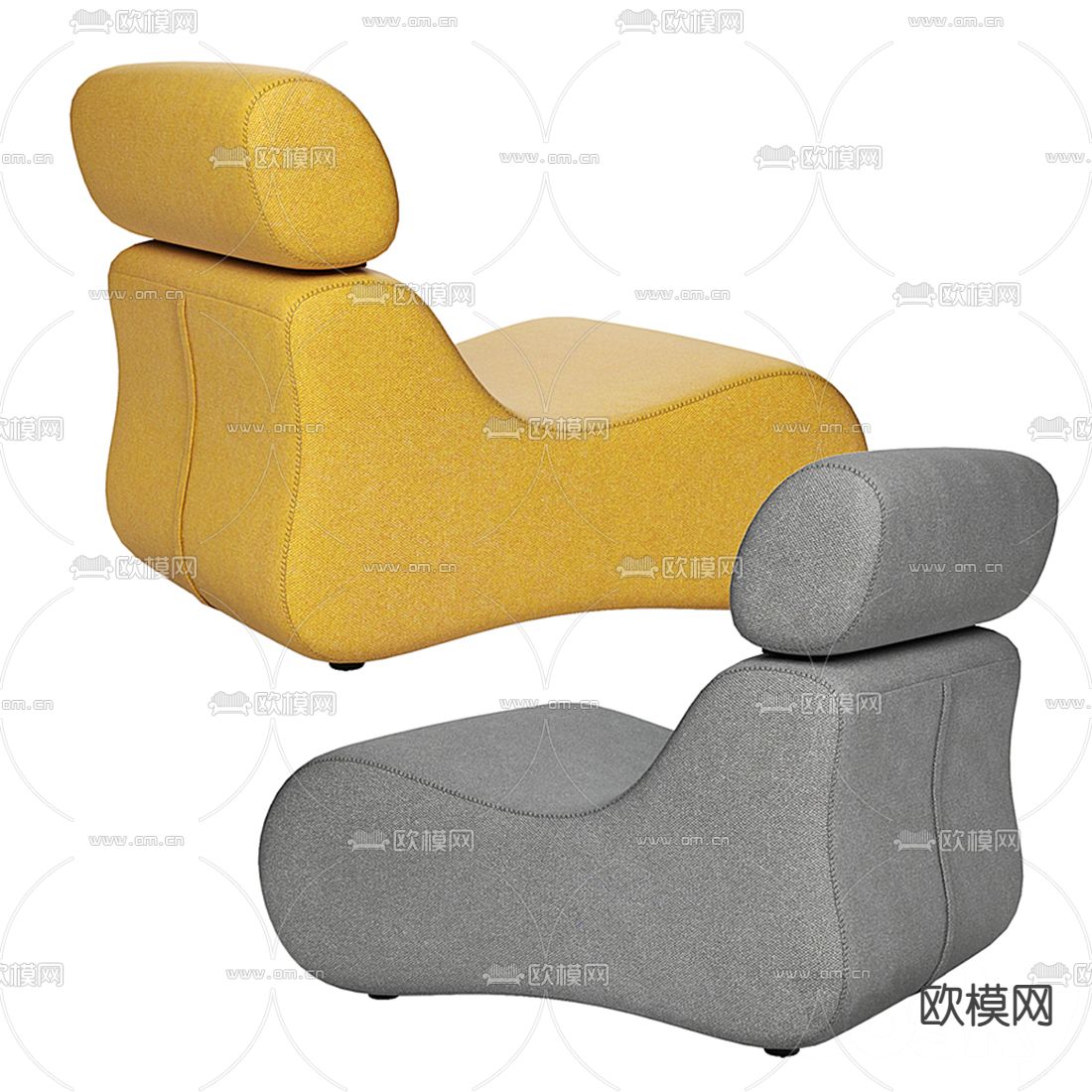 现代布艺休闲沙发3d模型