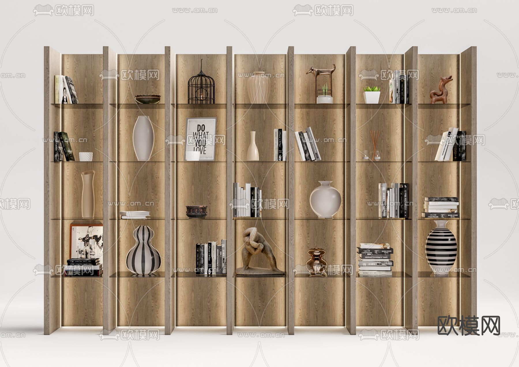 现代书架su模型下载（渲染图1）