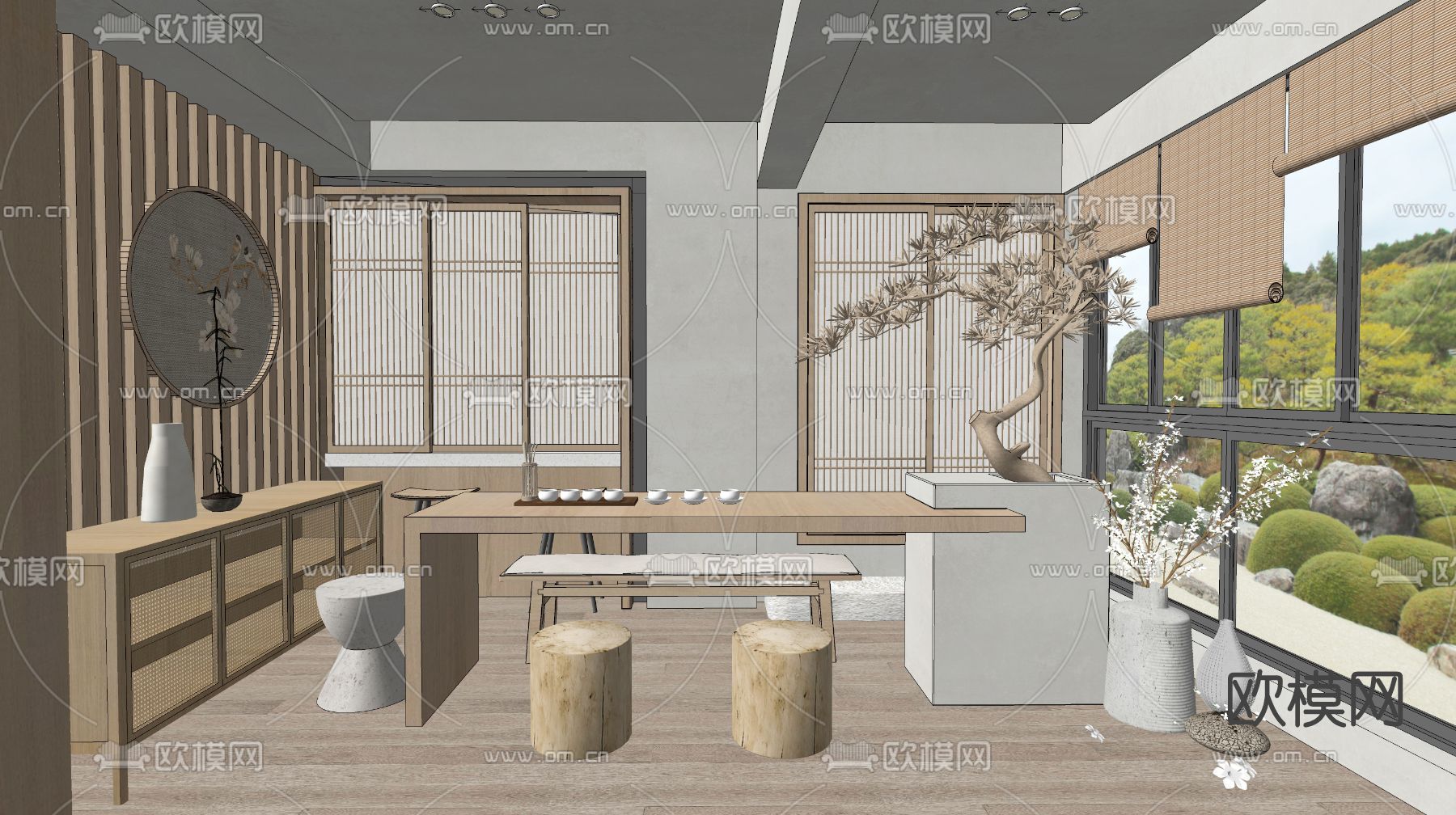 日式茶室su模型