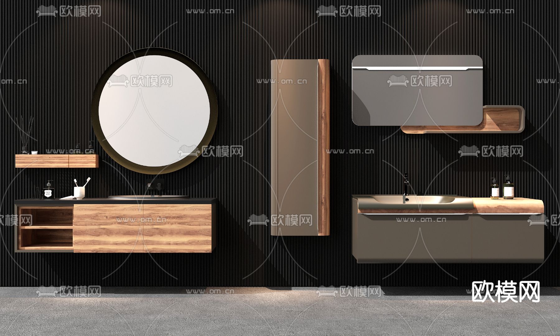 现代浴室柜洗手台3d模型