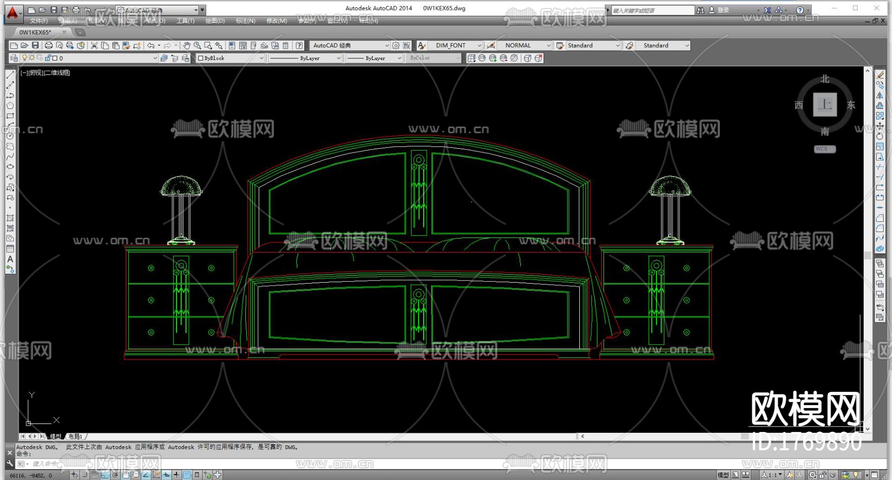 常用平立面床cad图块-免费3dmax模型库-欧模网
