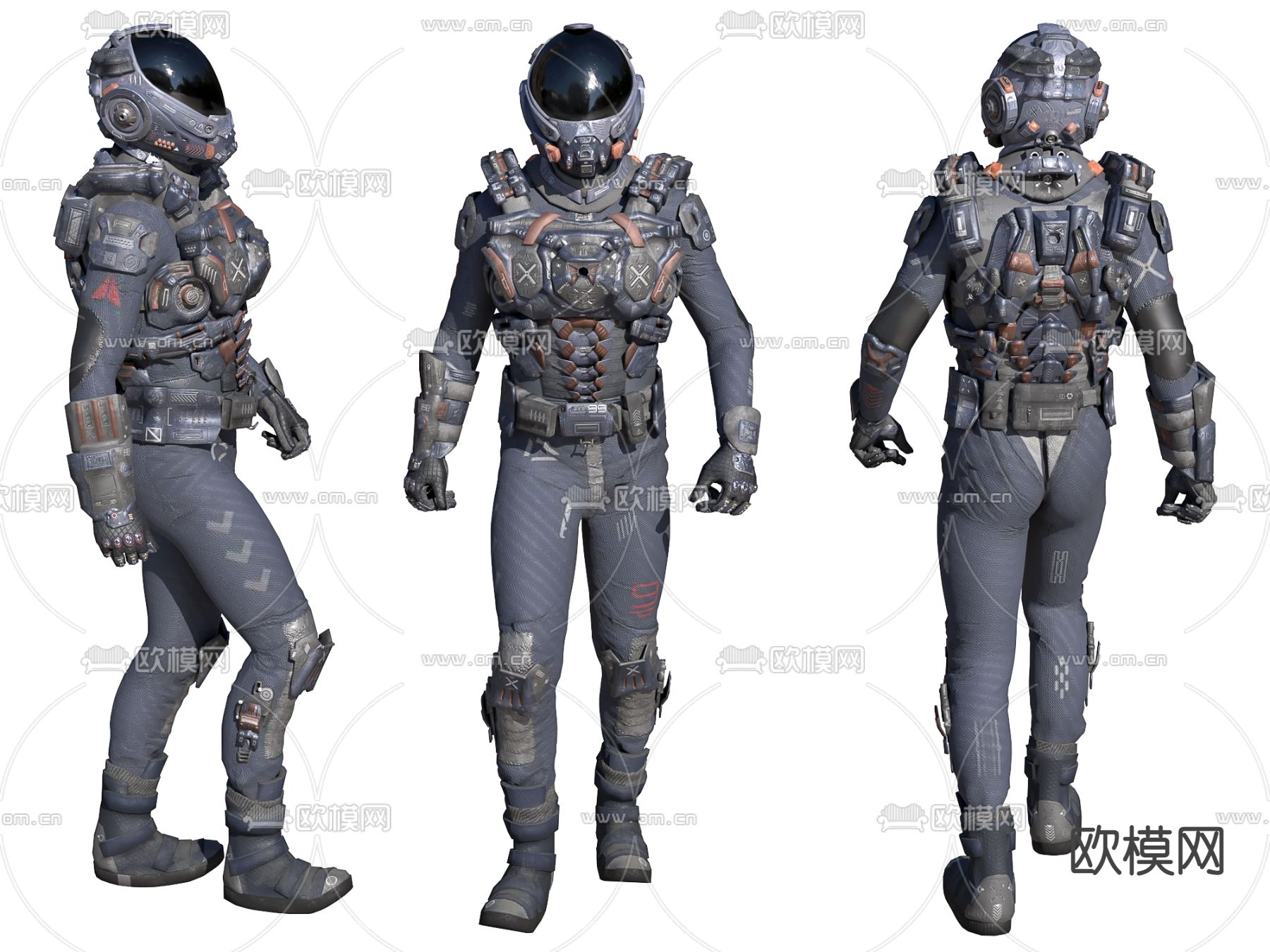 后现代科幻宇航员3d模型下载