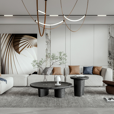 现代转角沙发组合su模型