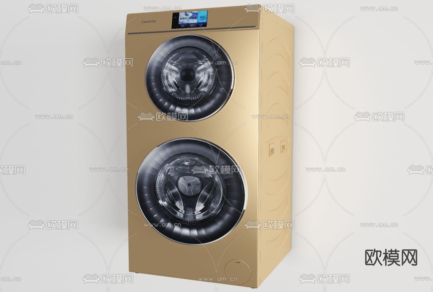 现代滚筒洗衣机免费3d模型下载