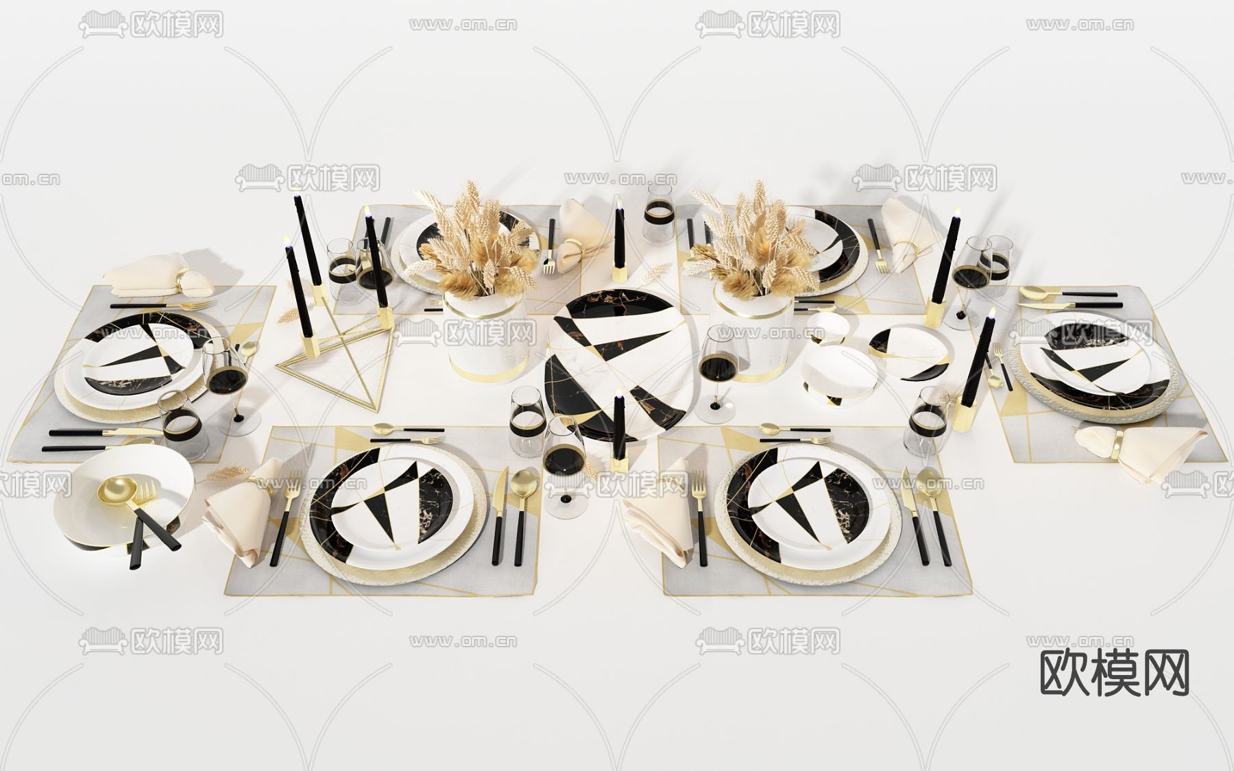 现代西餐餐具免费3d模型下载