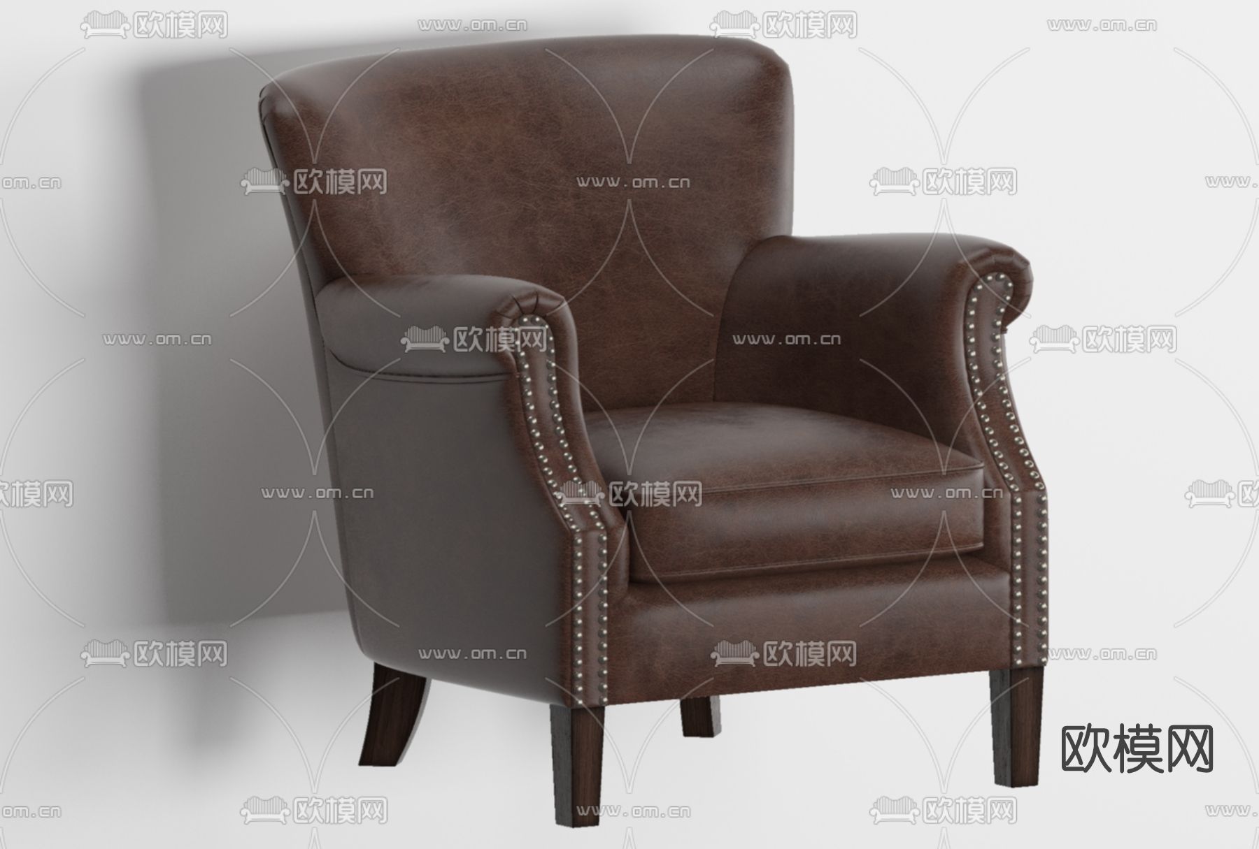 欧式皮革单人沙发免费3d模型