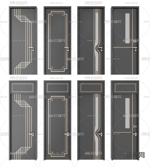 新中式轻奢单开门3d模型下载