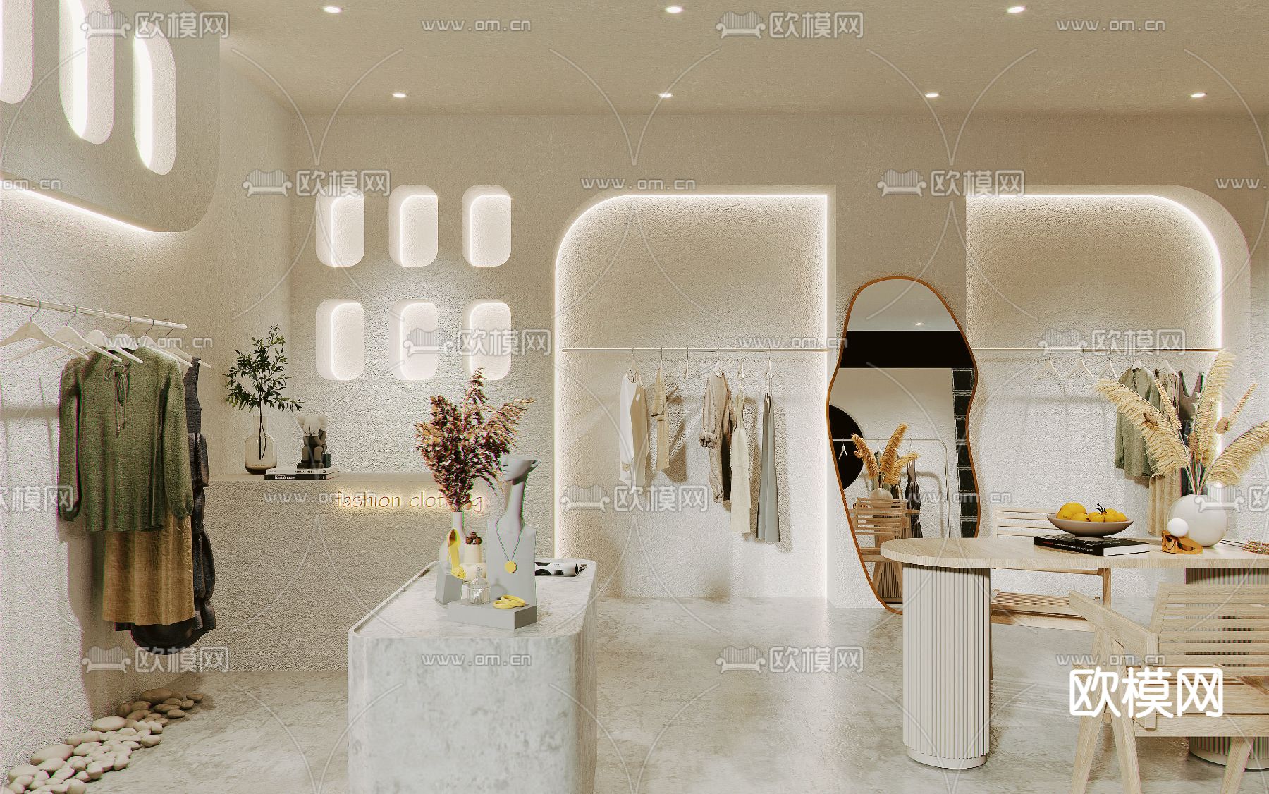 侘寂风女装服装店3d模型