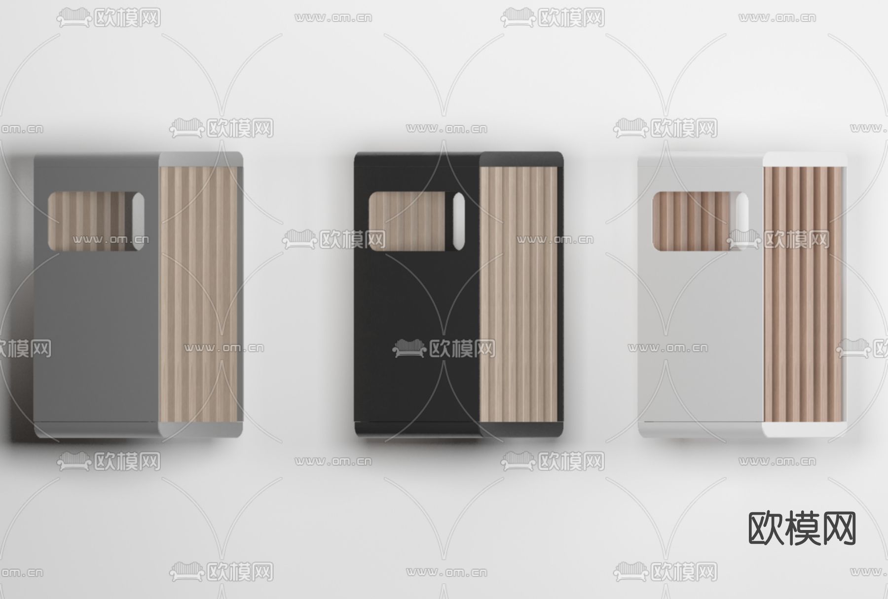 现代垃圾桶免费3d模型下载