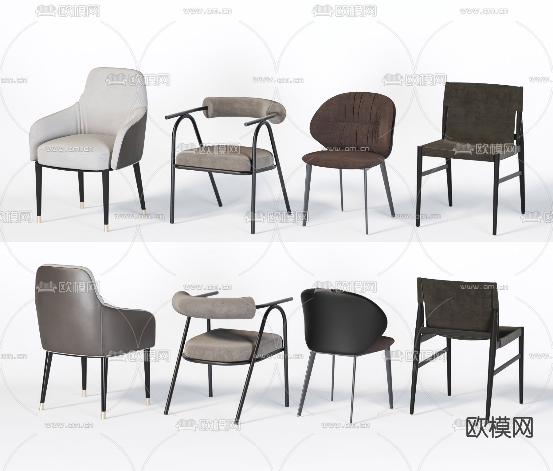 现代布艺休闲椅3d模型下载