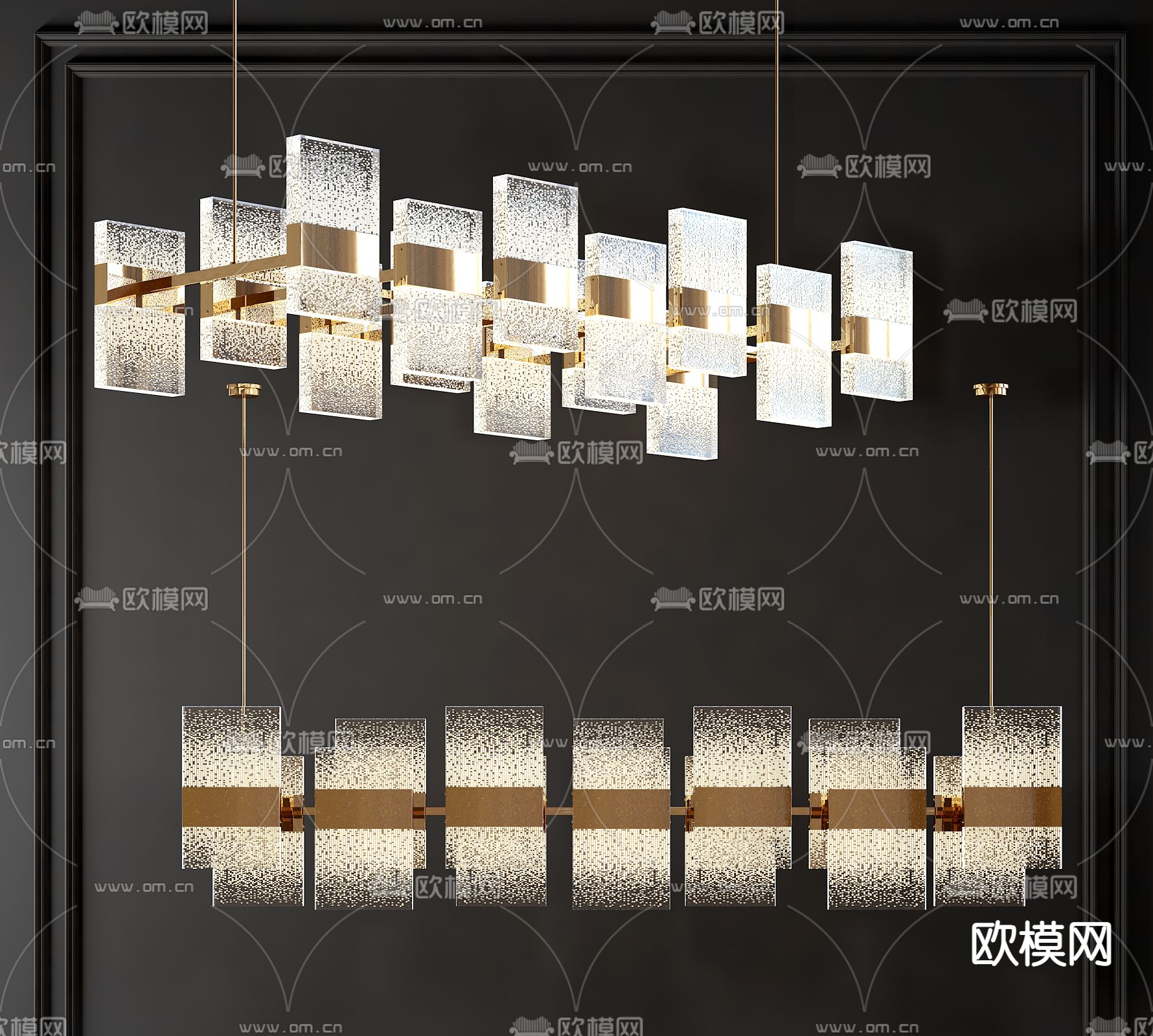 现代轻奢水晶吊灯3d模型下载
