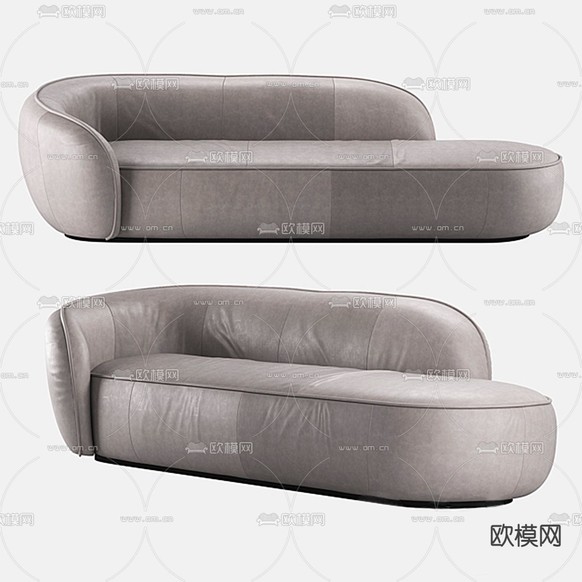 现代皮革贵妃椅3d模型下载