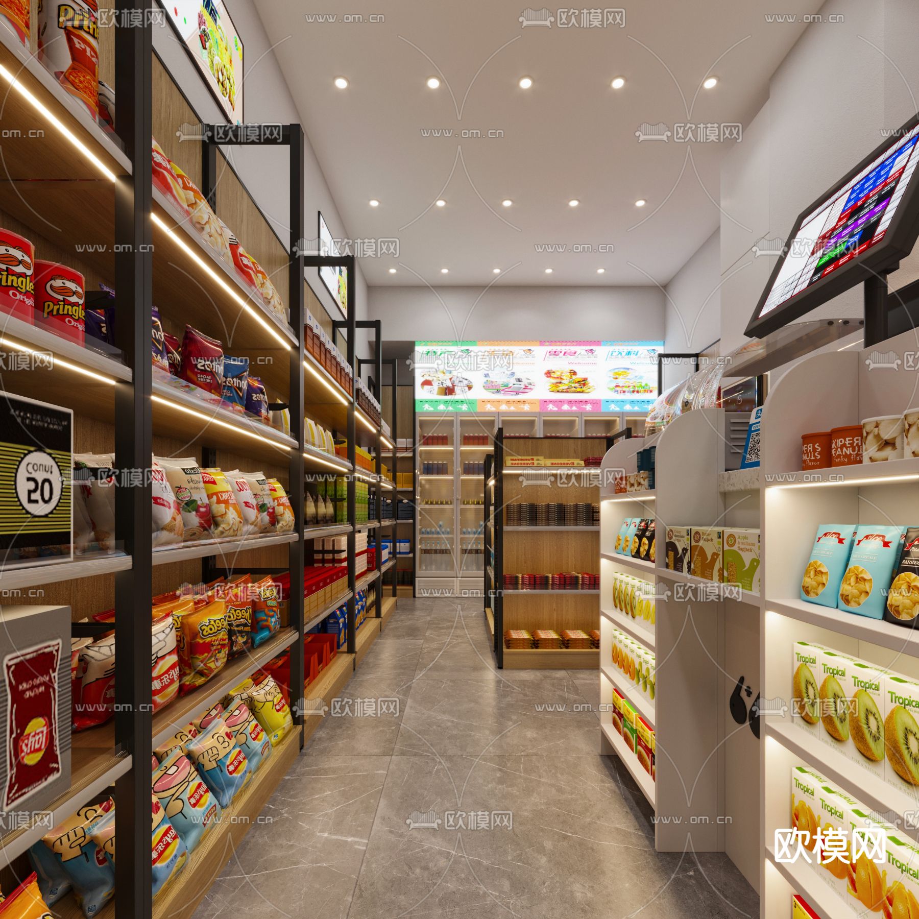 现代超市便利店3d模型