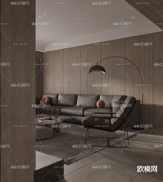现代客餐厅3d模型下载(渲染图4)