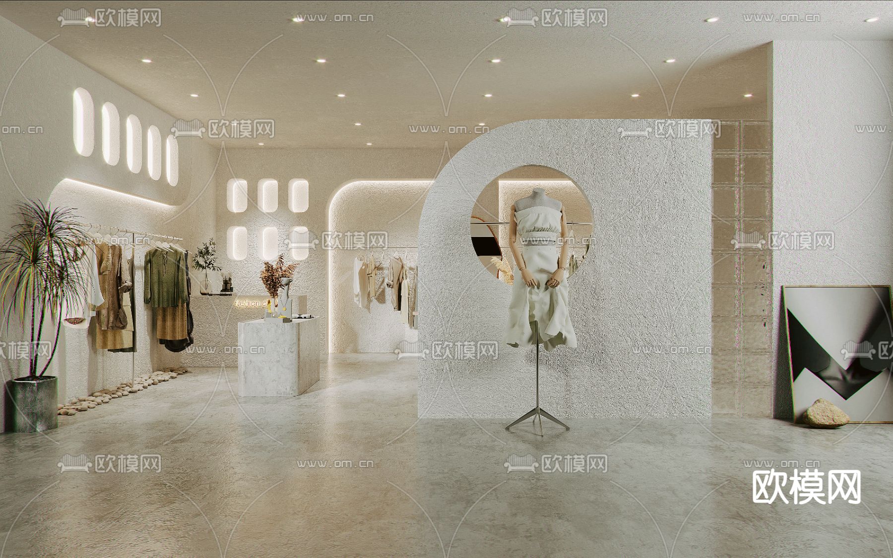 侘寂风女装服装店3d模型