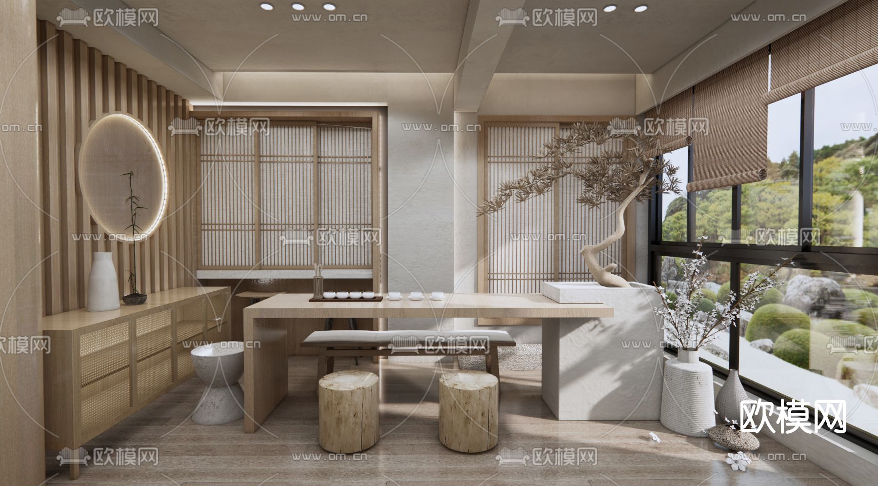 日式茶室su模型