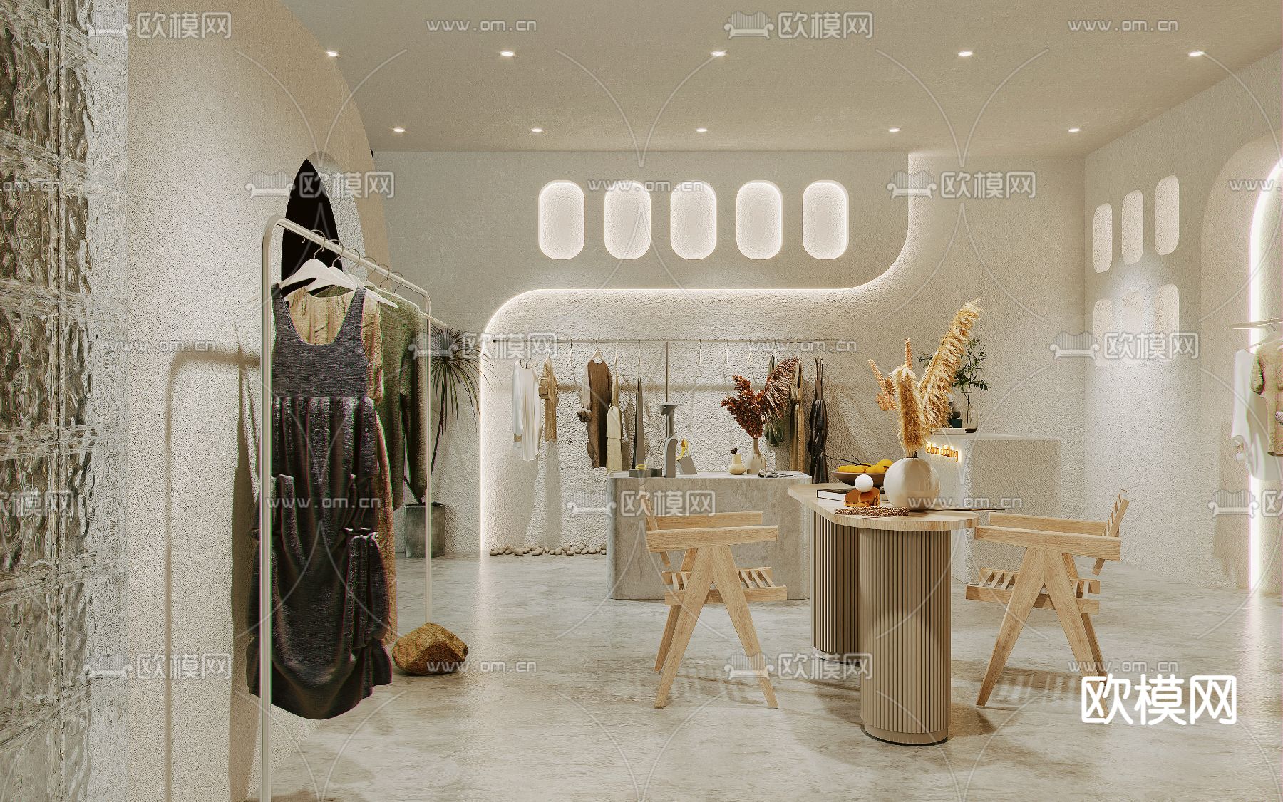 侘寂风女装服装店3d模型