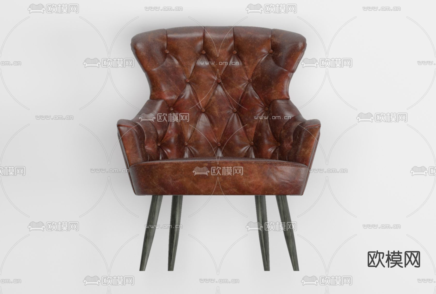 欧式皮革休闲椅免费3d模型下载