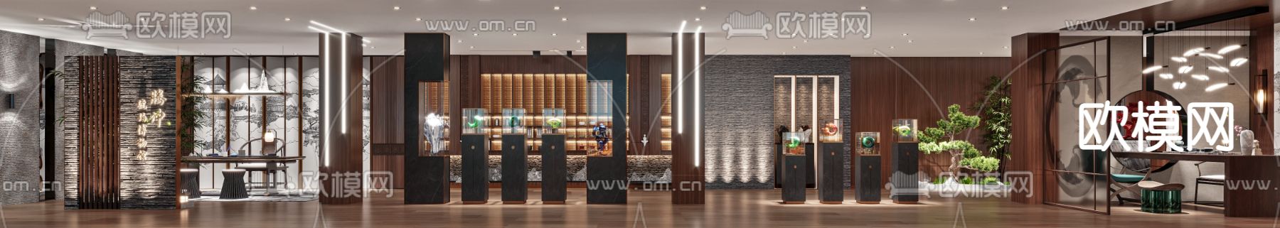 新中式琥珀博物馆3d模型