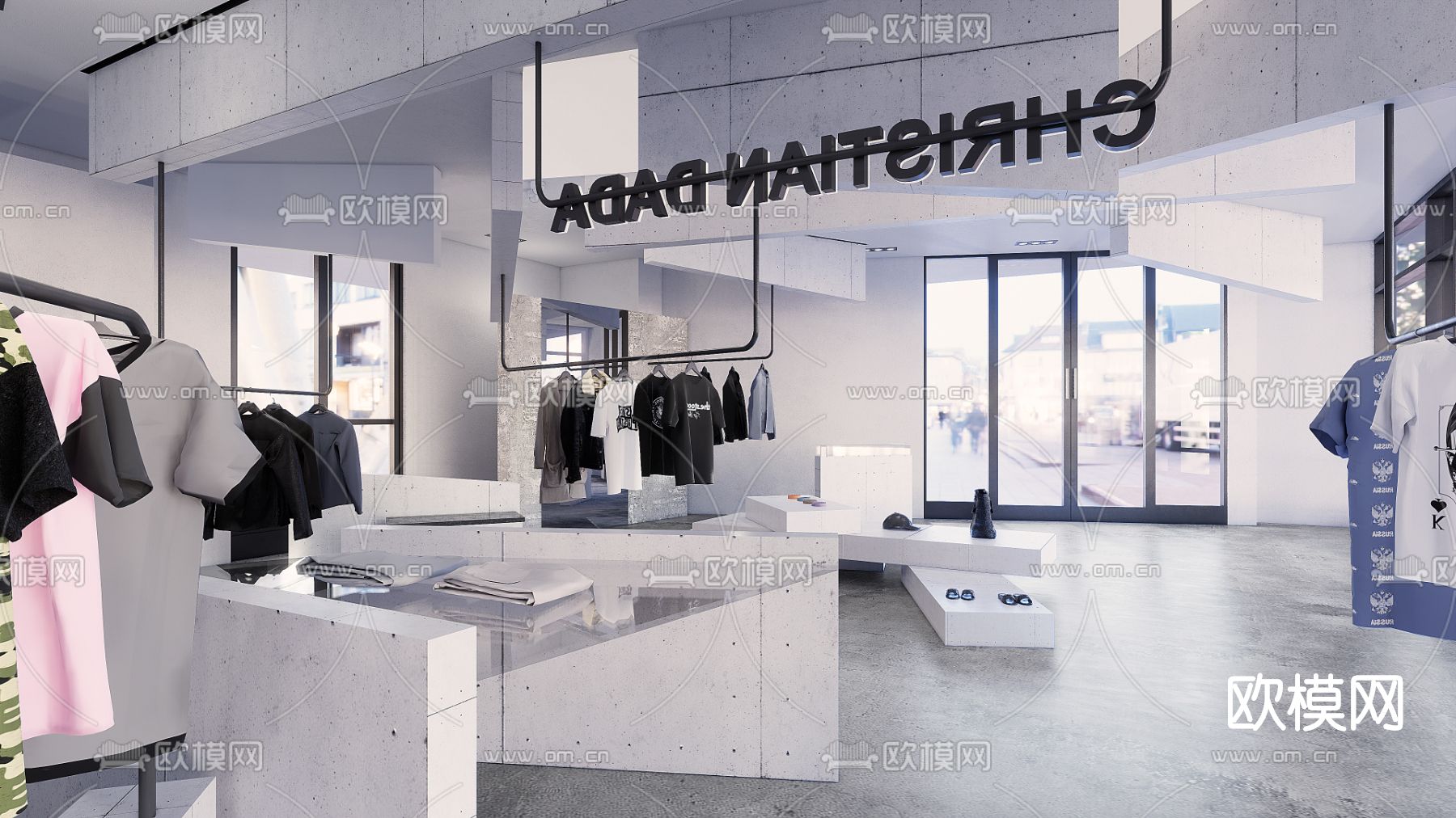 现代服装店su模型