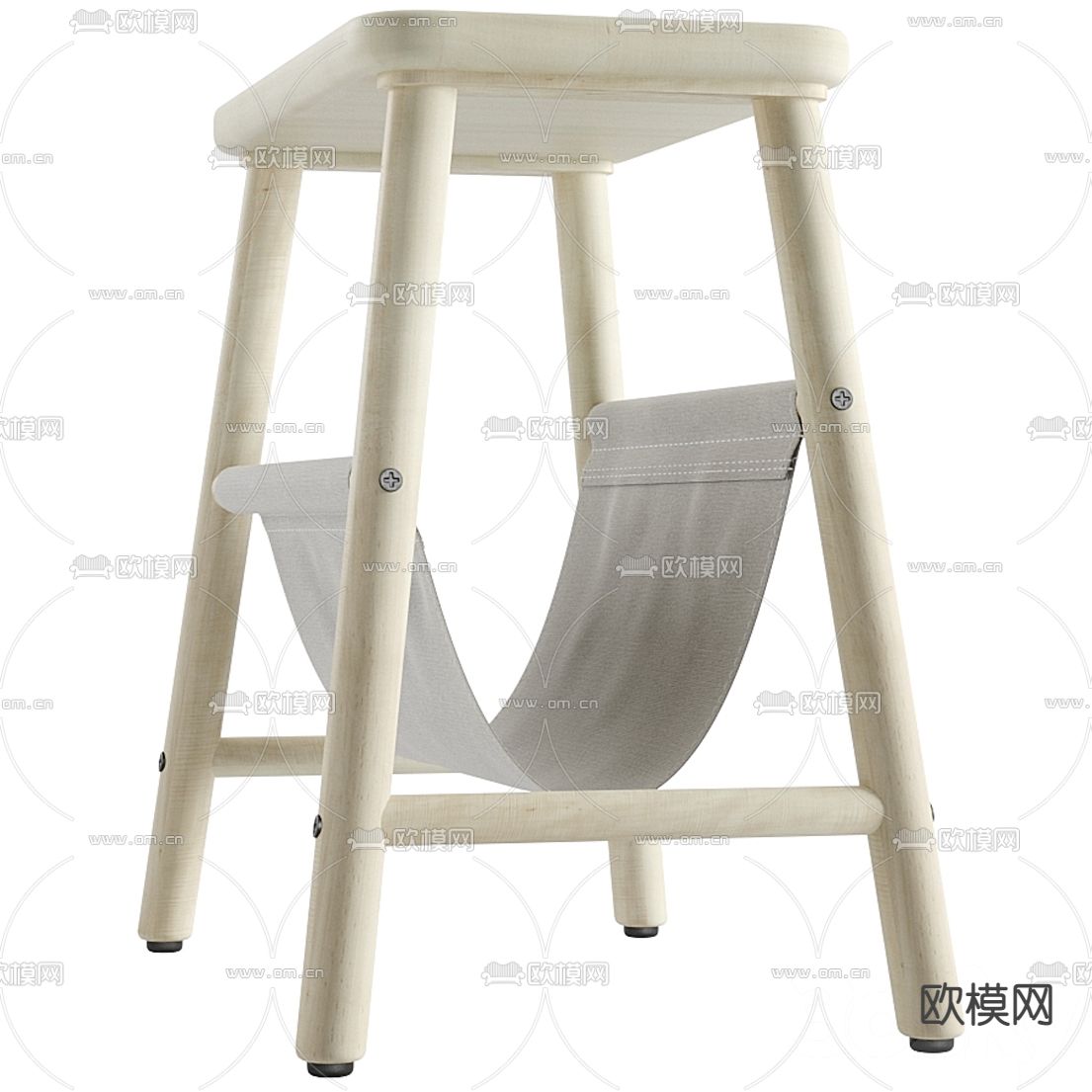 北欧实木角几边几3d模型
