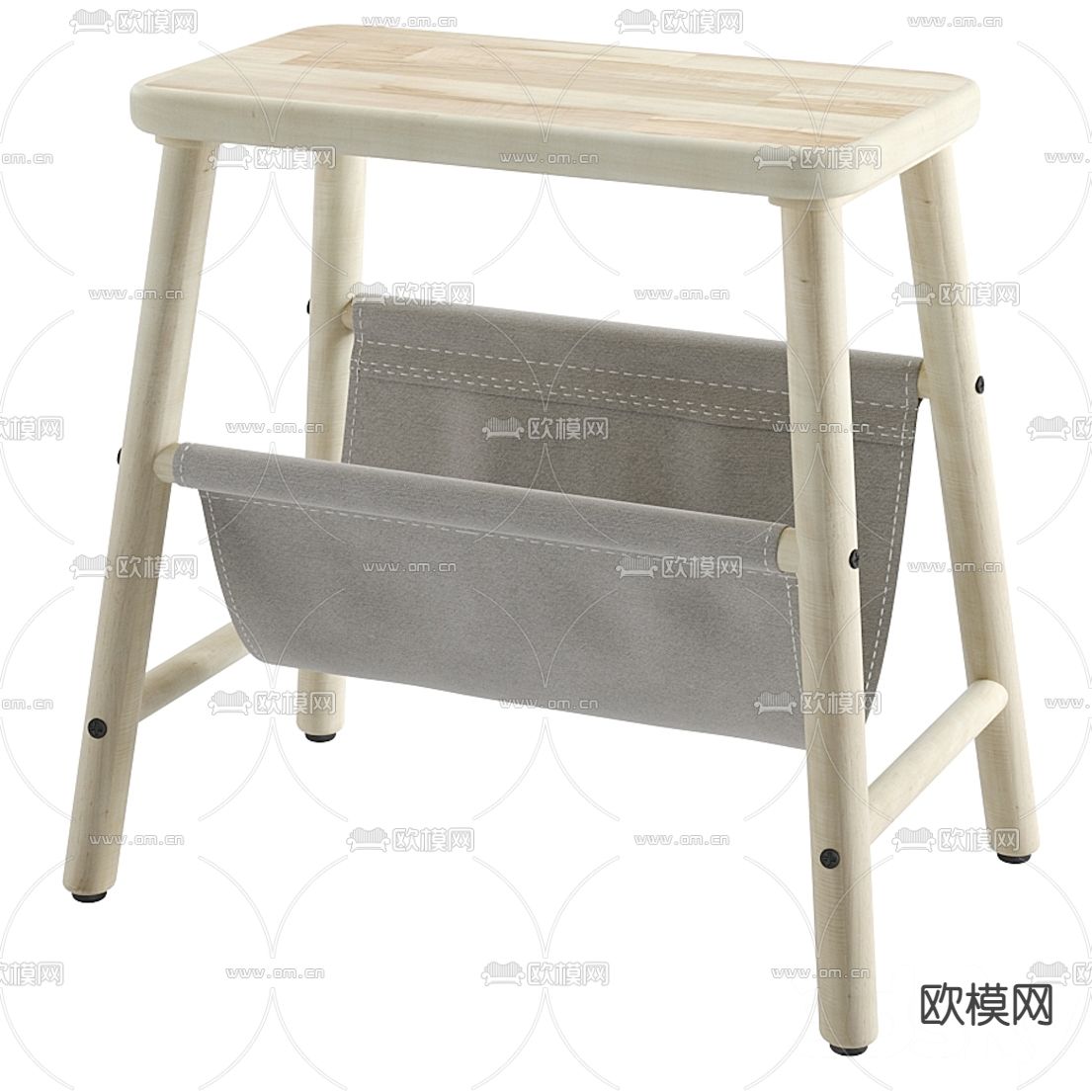 北欧实木角几边几3d模型