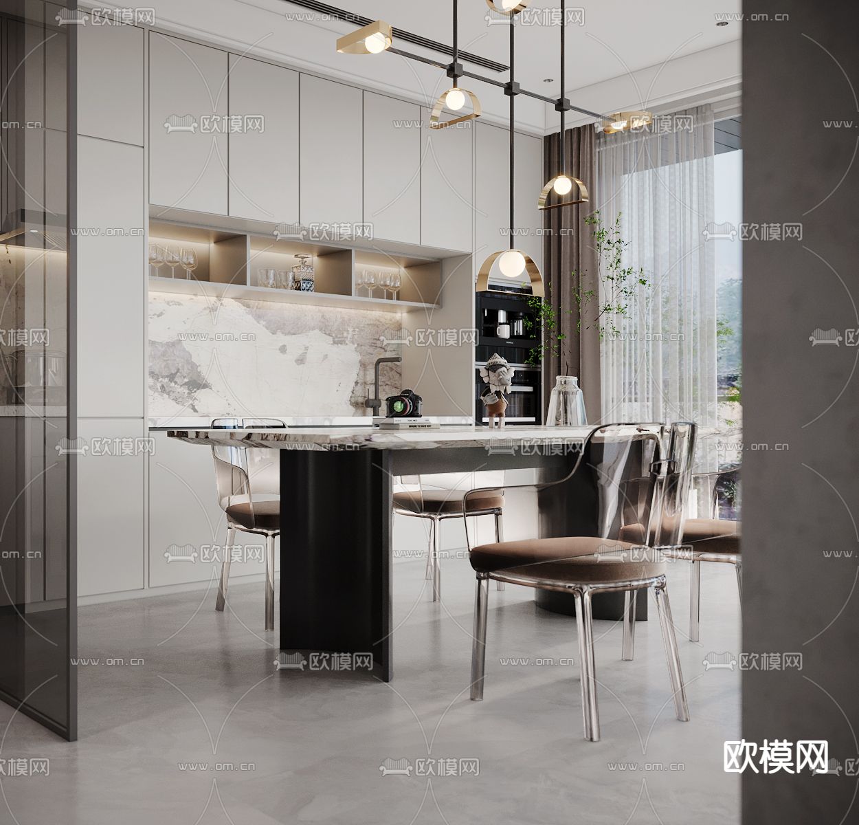 现代客餐厅3d模型