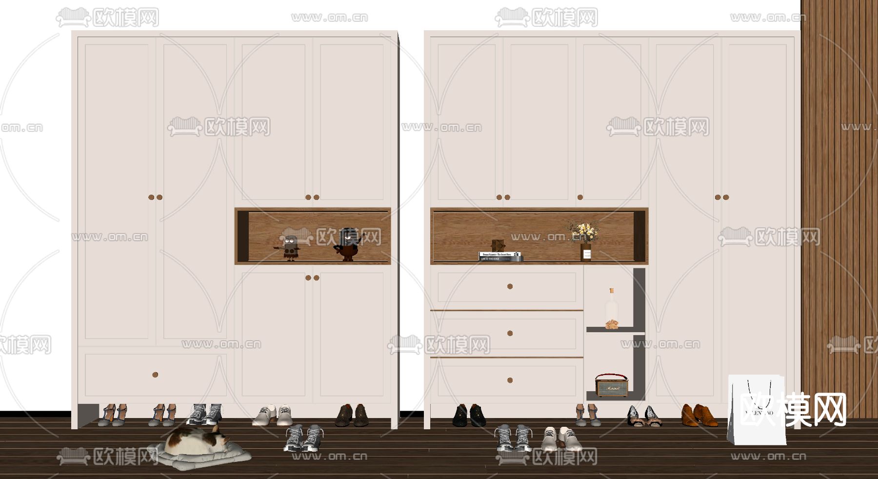 现代鞋柜su模型下载