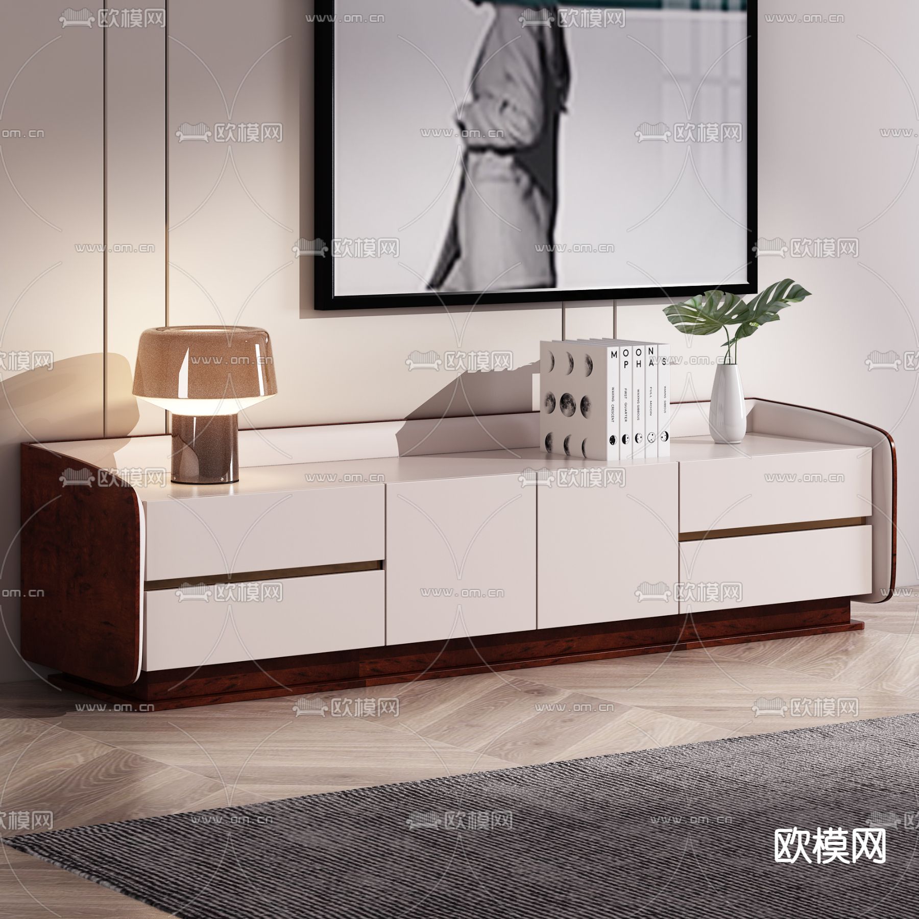现代轻奢电视柜3d模型
