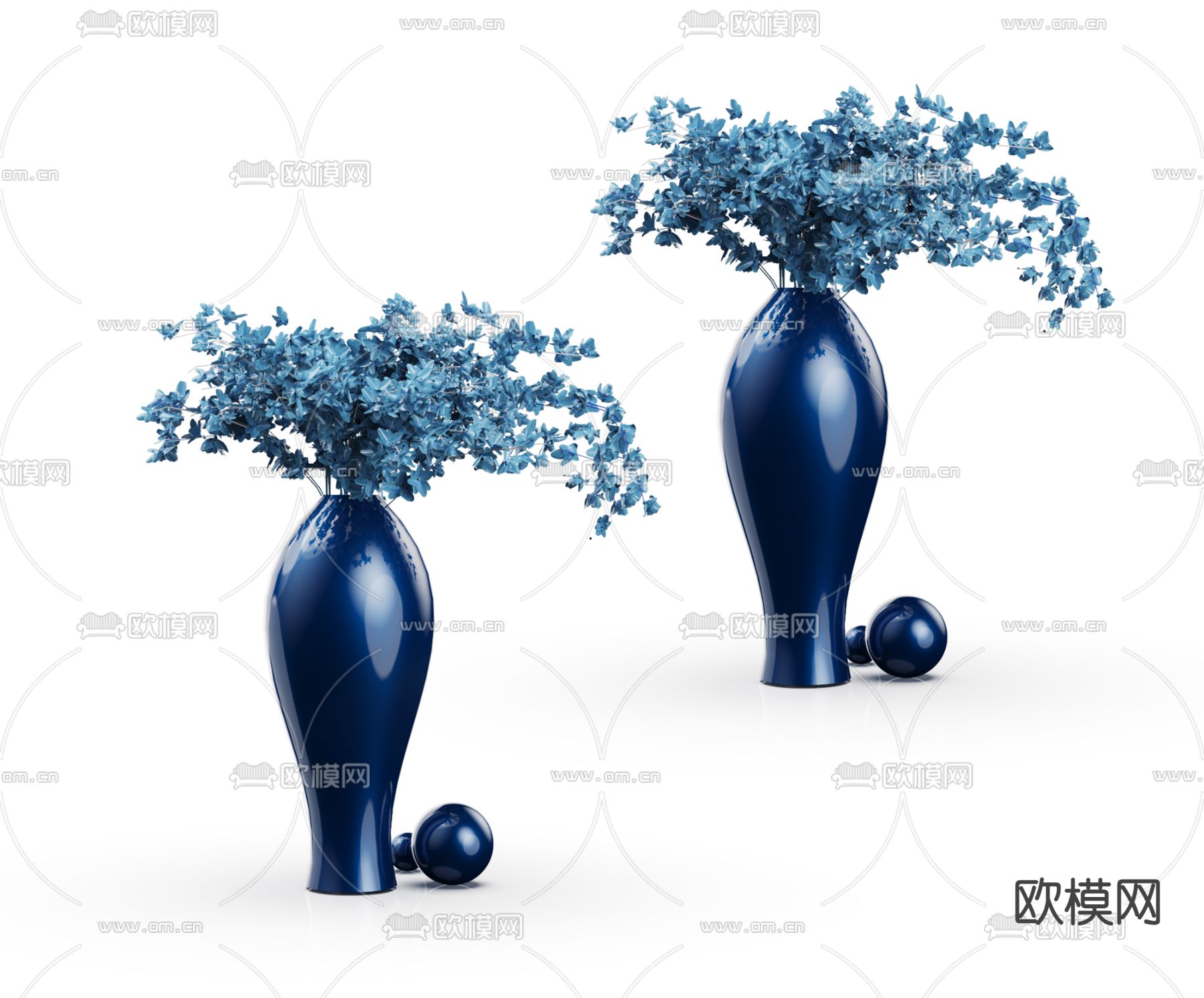 现代花艺花瓶3d模型