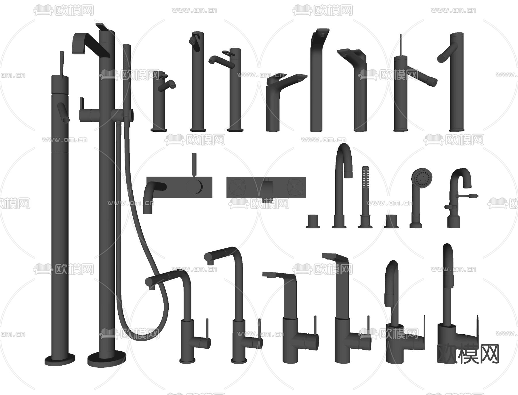 现代水龙头su模型下载（渲染图2）
