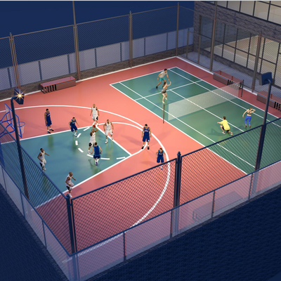 现代屋顶篮球场3d模型