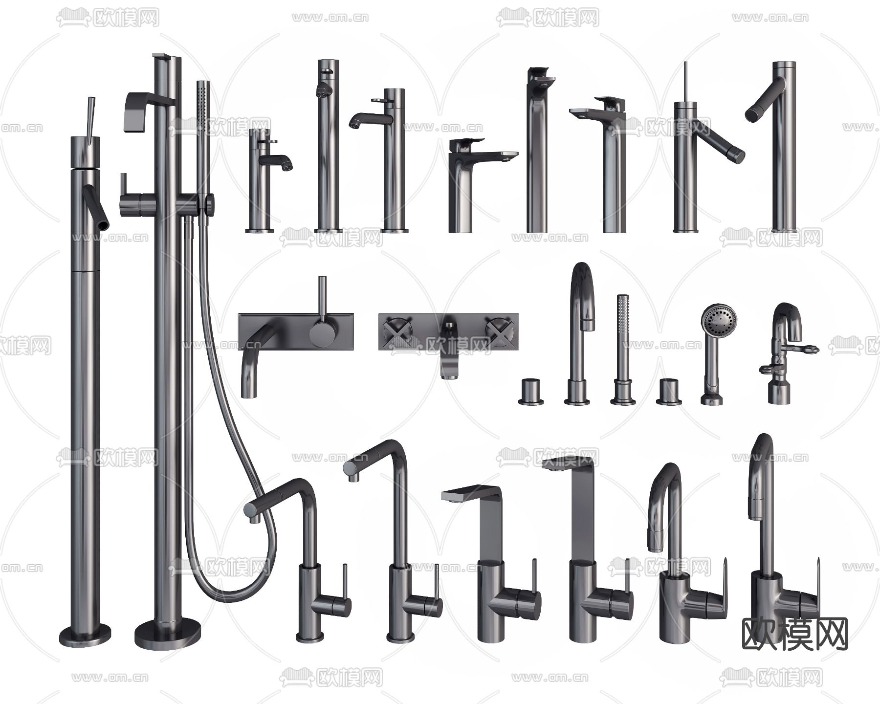 现代水龙头su模型下载（渲染图1）