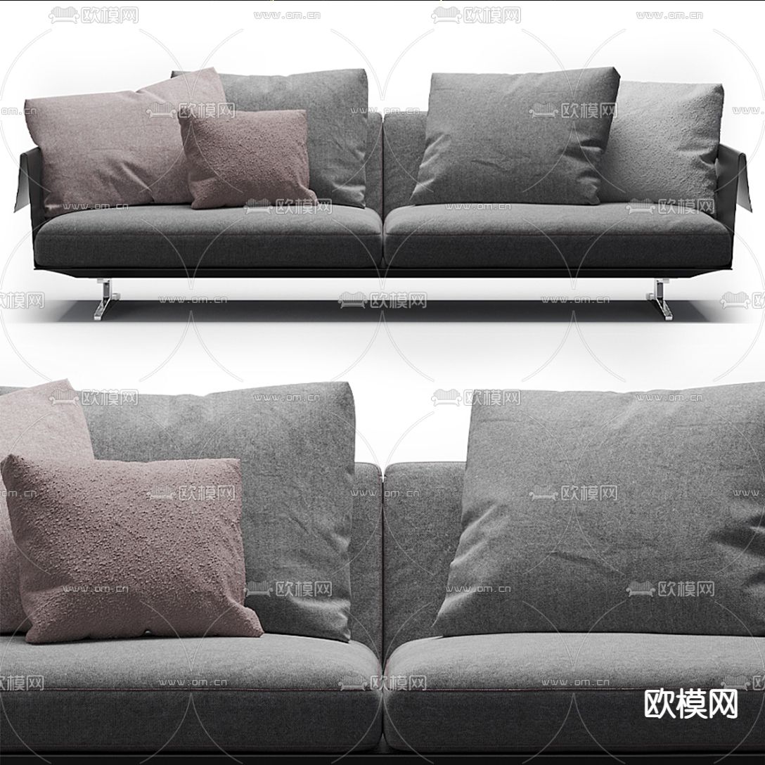 现代布艺双人沙发3d模型