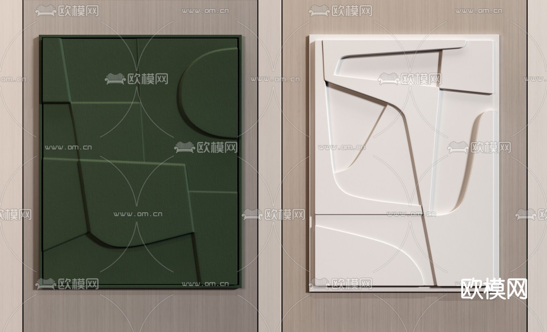 侘寂立体墙饰挂画3d模型