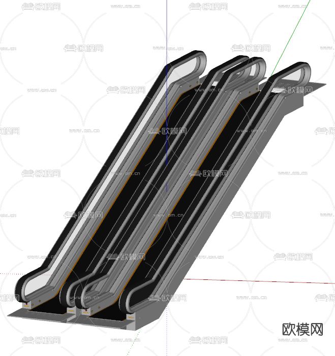 现代扶手电梯su模型