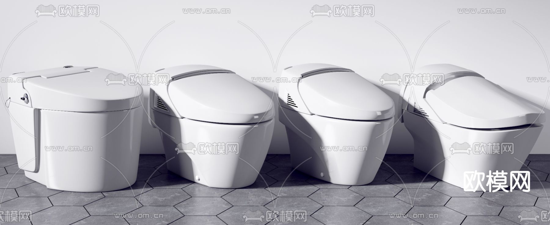 现代座便器马桶3d模型