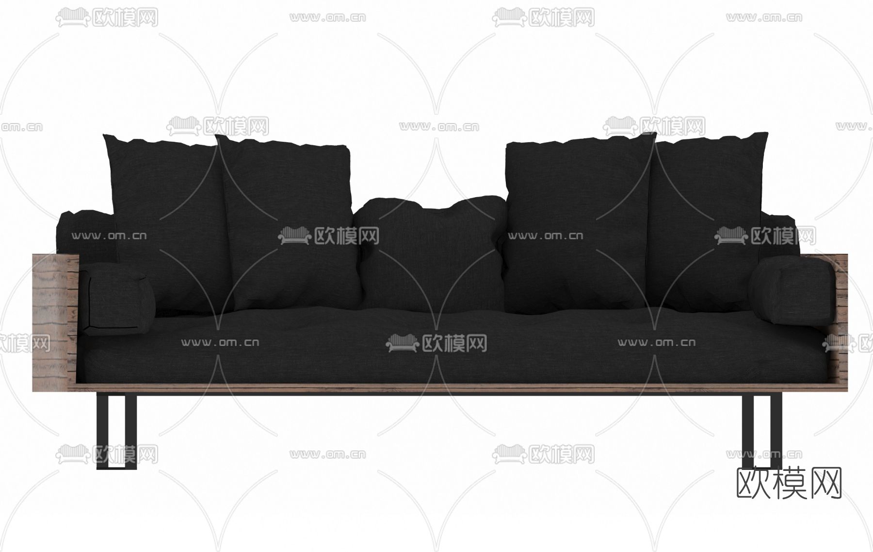 现代布艺多人沙发免费3d模型下载