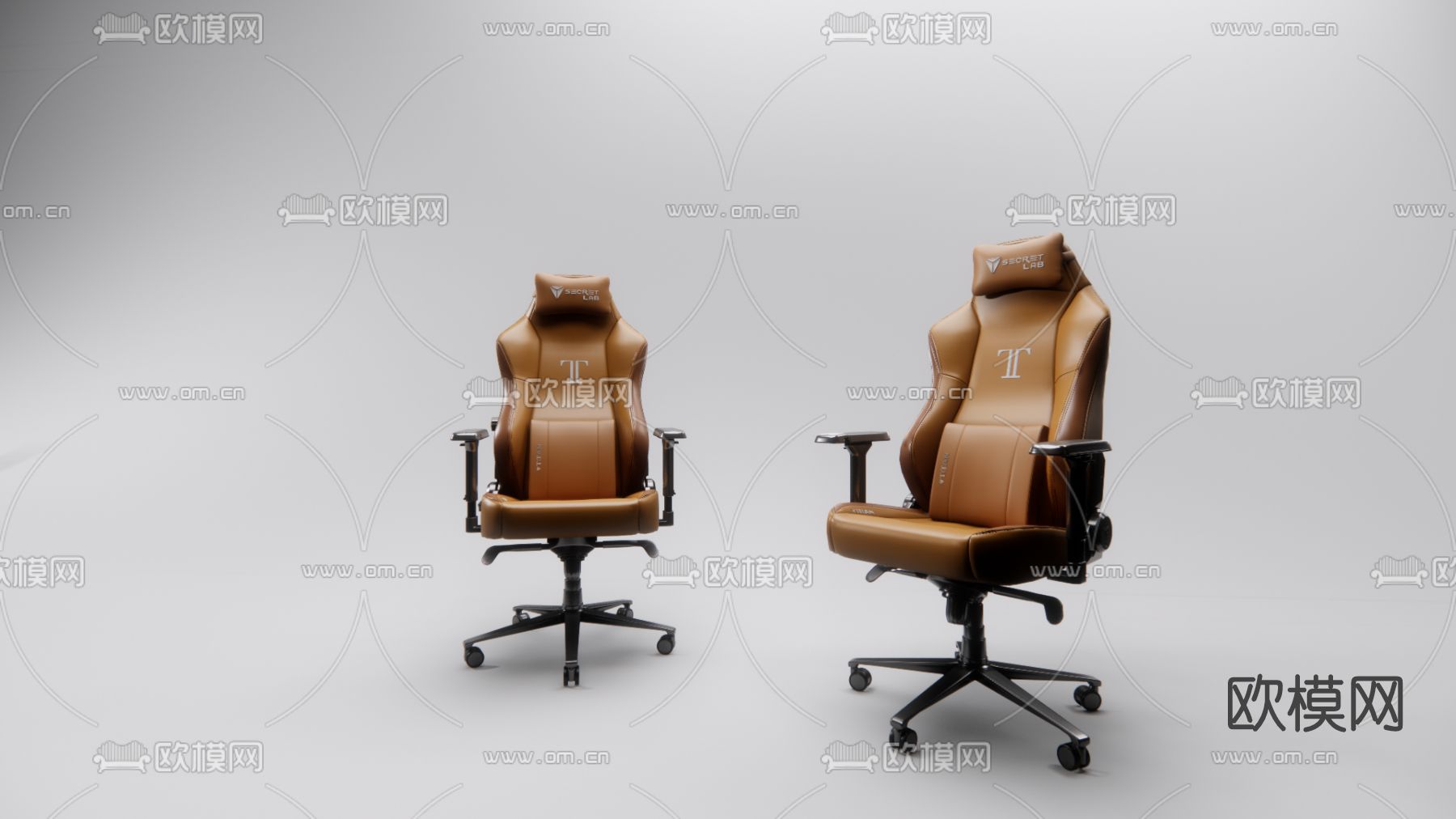 现代皮革电竞椅su模型下载（渲染图1）