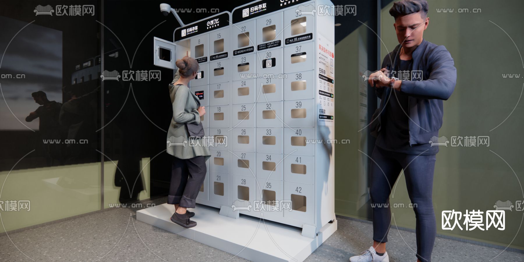 现代自助取餐柜su模型下载（渲染图5）