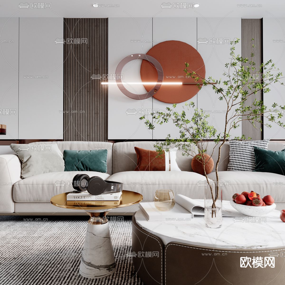 现代客厅3d模型