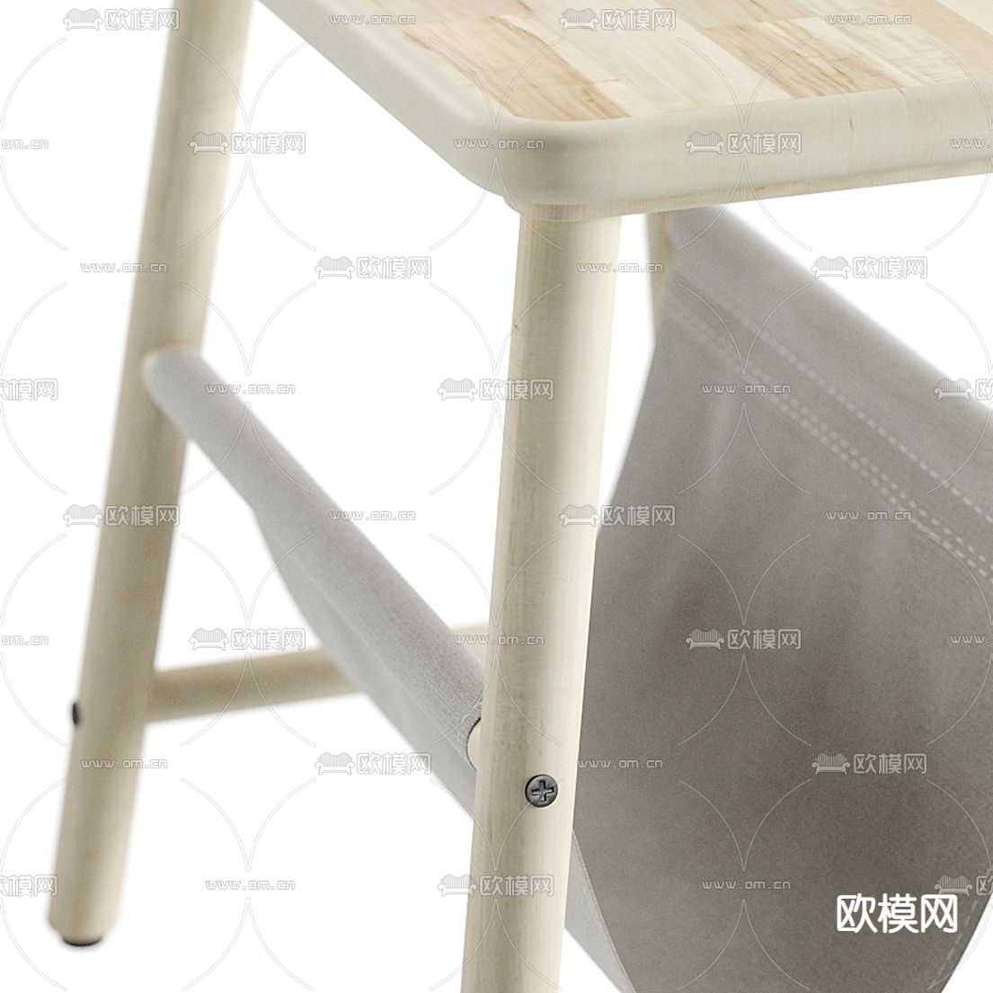 北欧实木角几边几3d模型