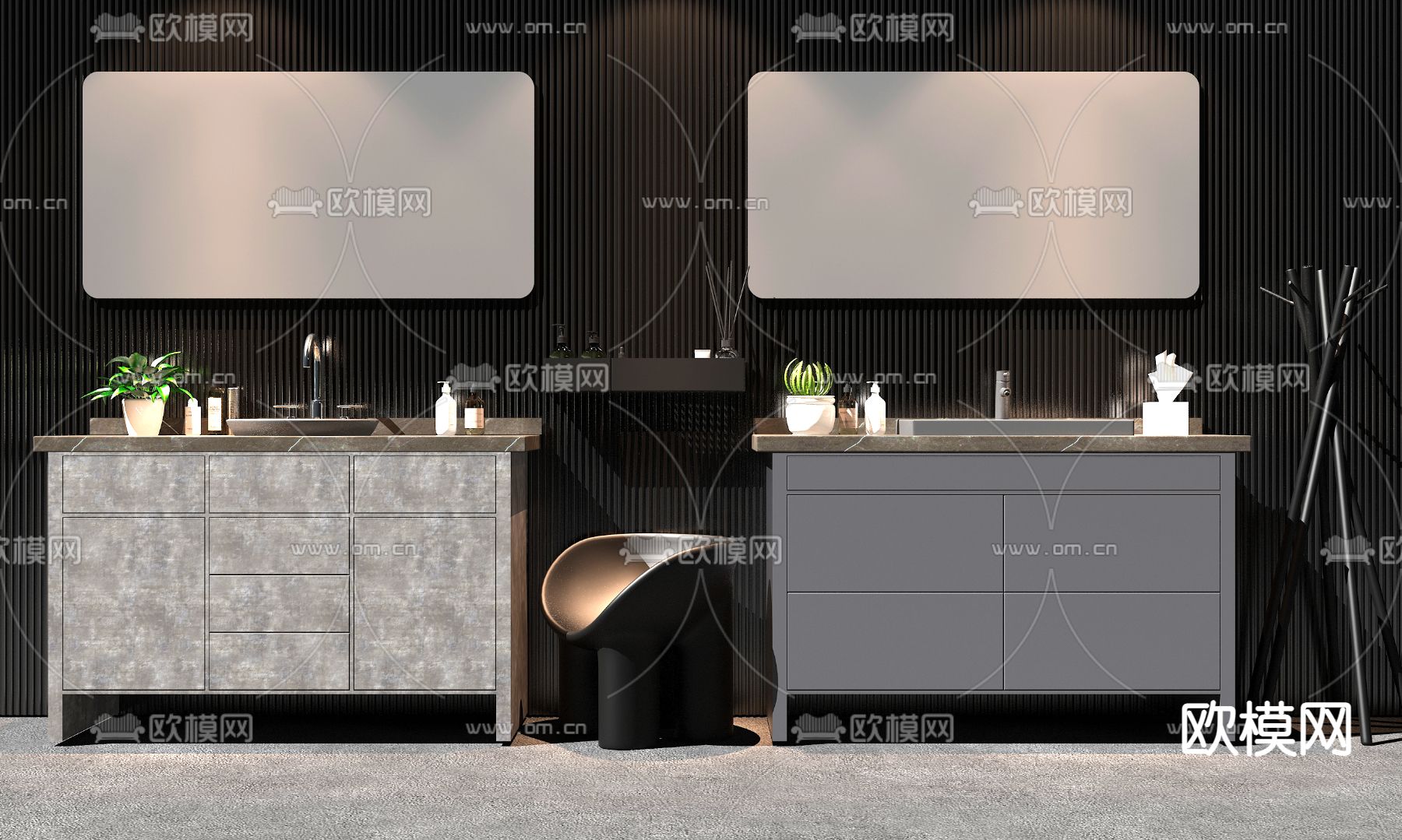 现代浴室柜洗手台3d模型