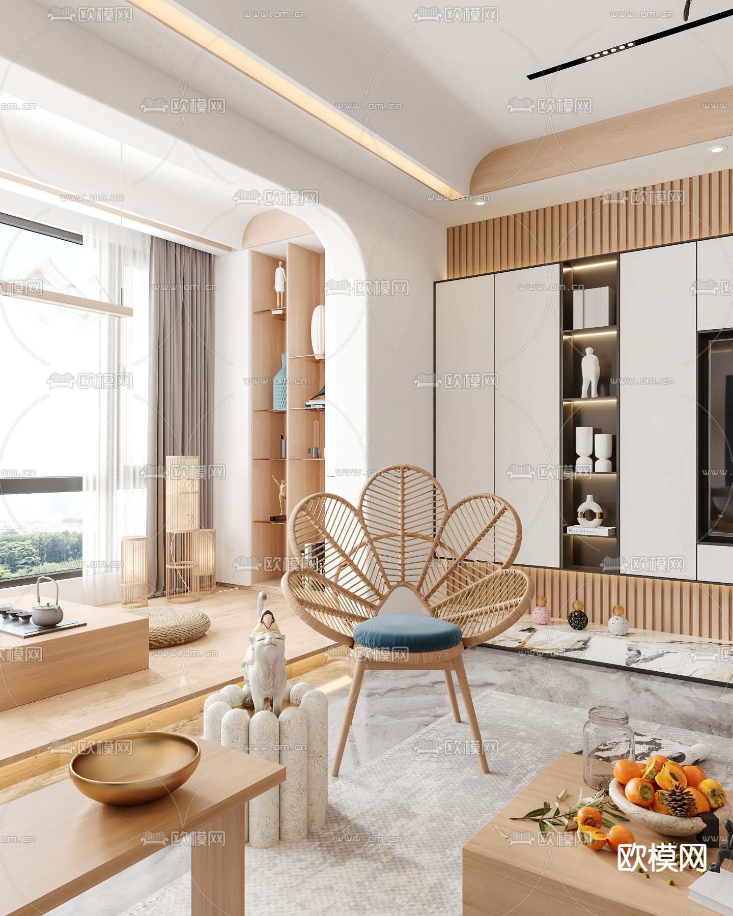 日式客餐厅3d模型下载（渲染图6）