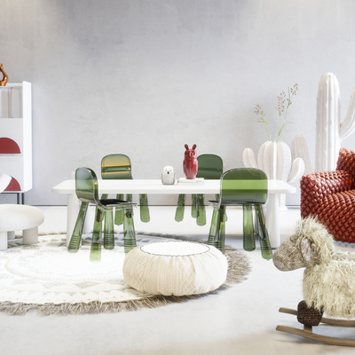  现代儿童桌椅su模型 