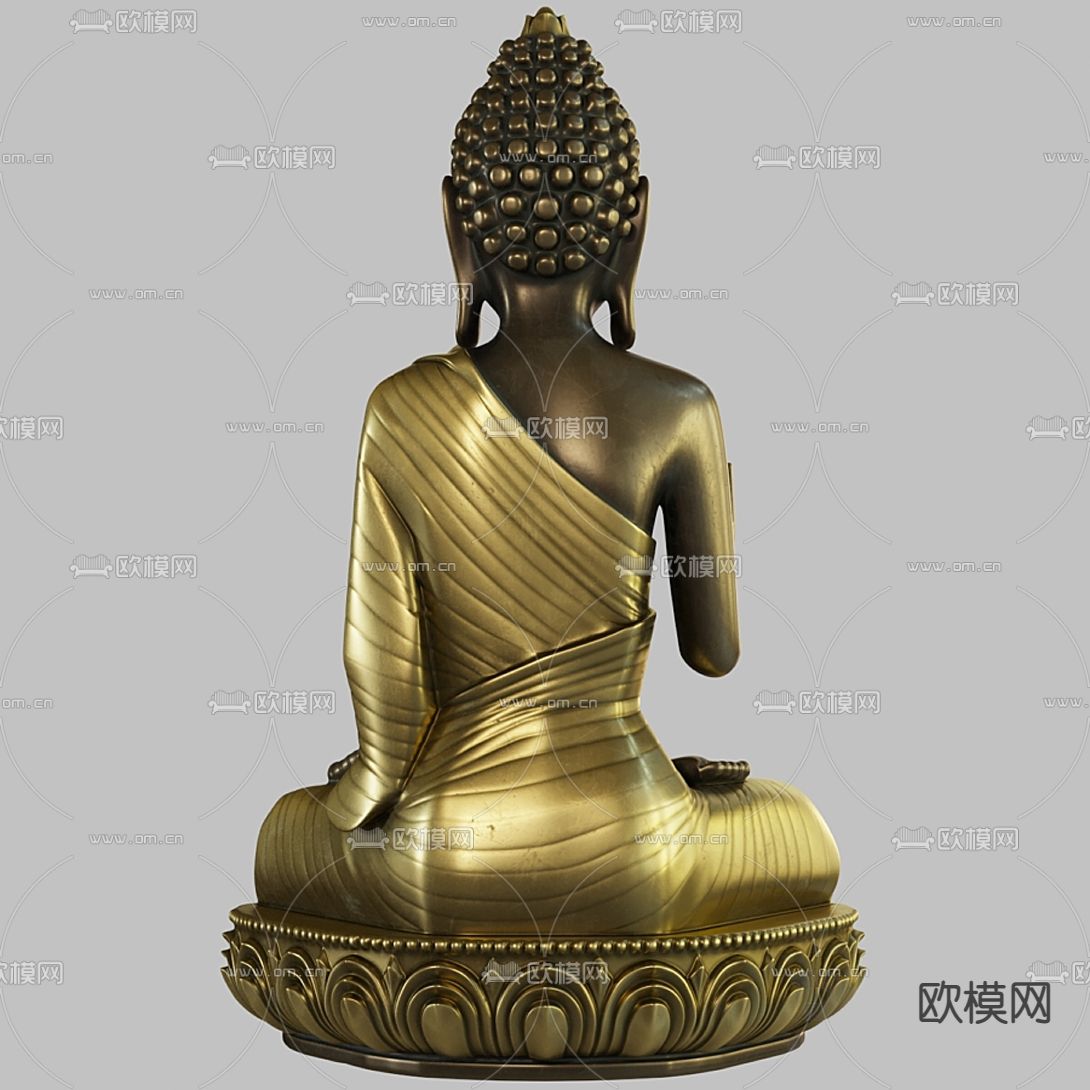 中式佛像雕塑3d模型