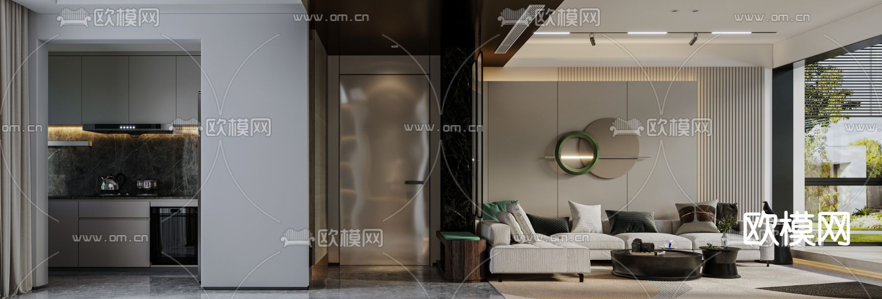现代轻奢客餐厅3d模型