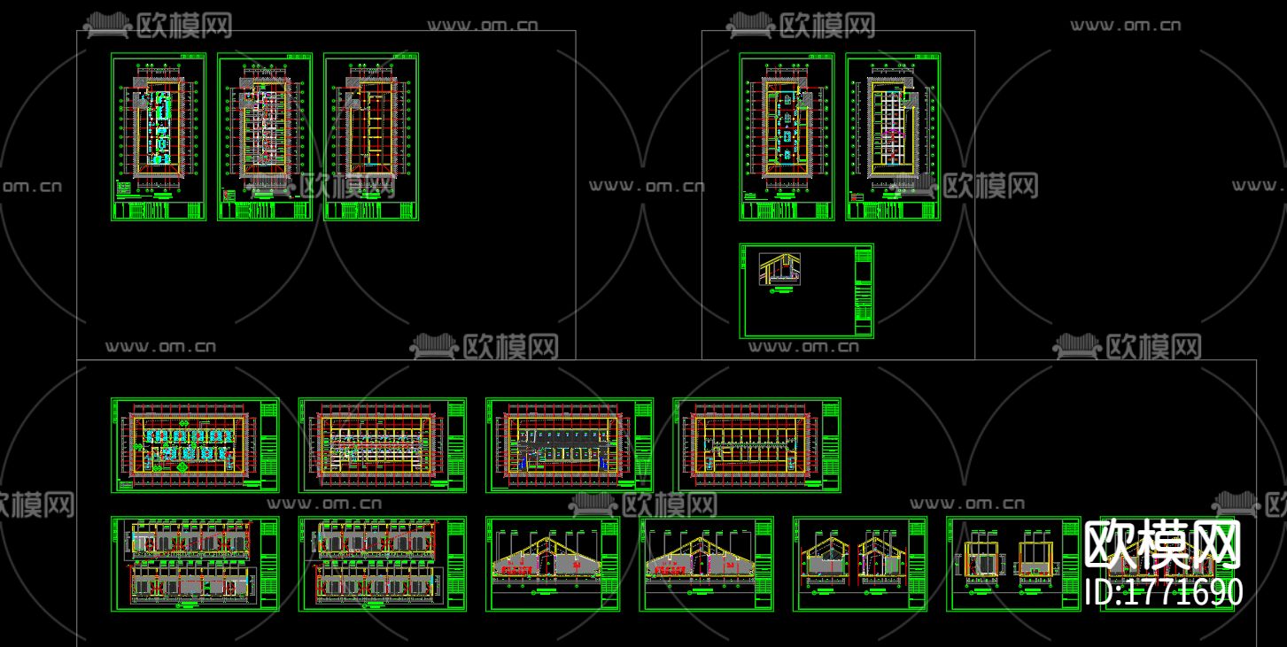 足浴店cad施工图下载（渲染图2）