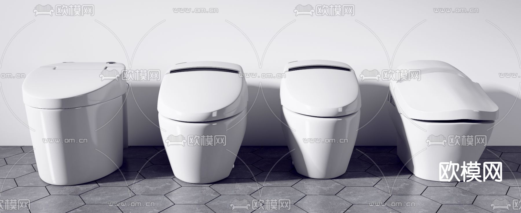 现代座便器马桶3d模型