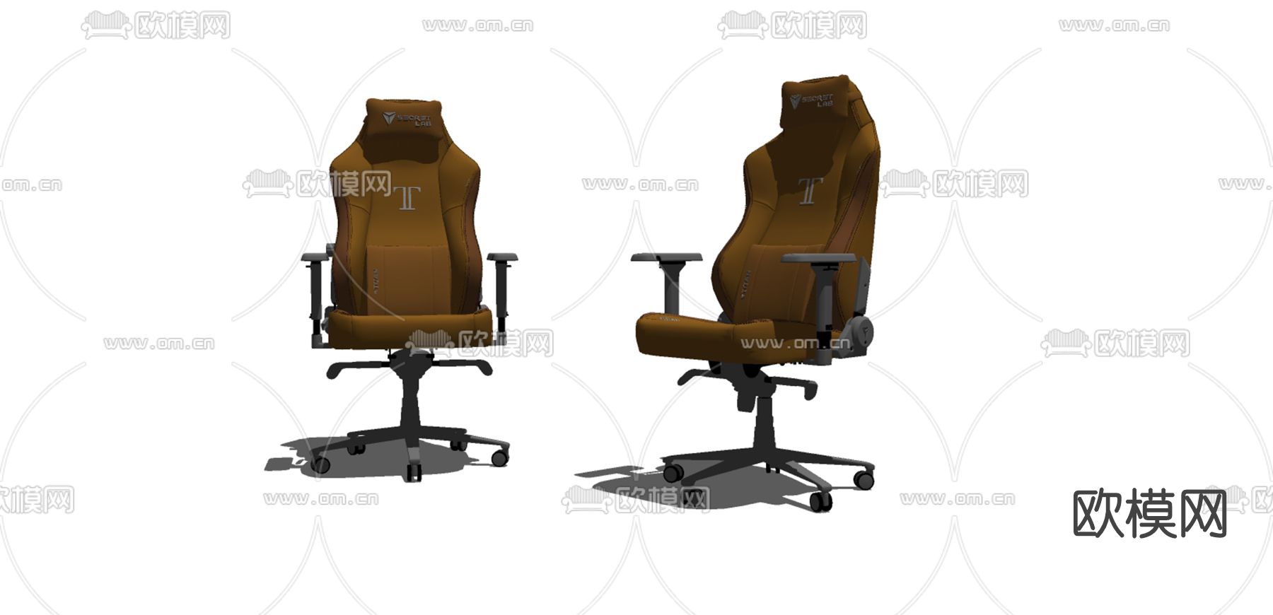 现代皮革电竞椅su模型下载（渲染图2）